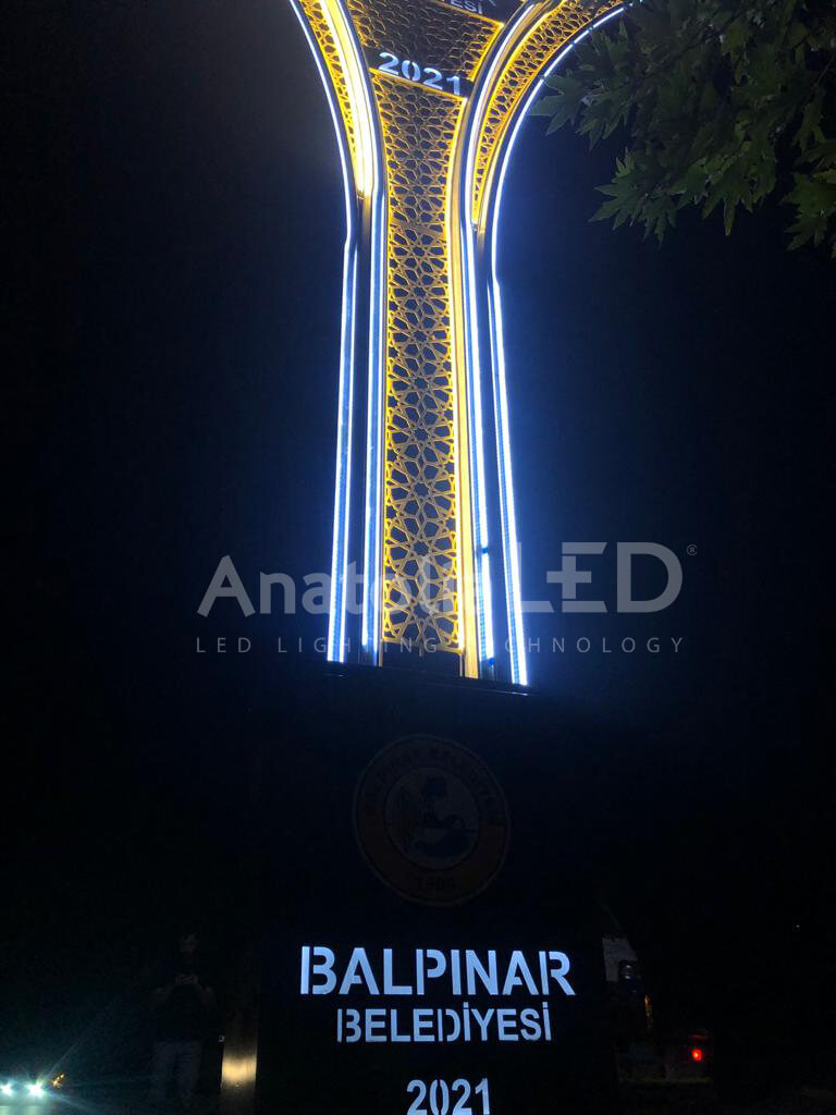 Anatolia LED | Balpınar Belediyesi Dekoratif Ledli Şehir Giriş Tagı Yapım İşi – 2021