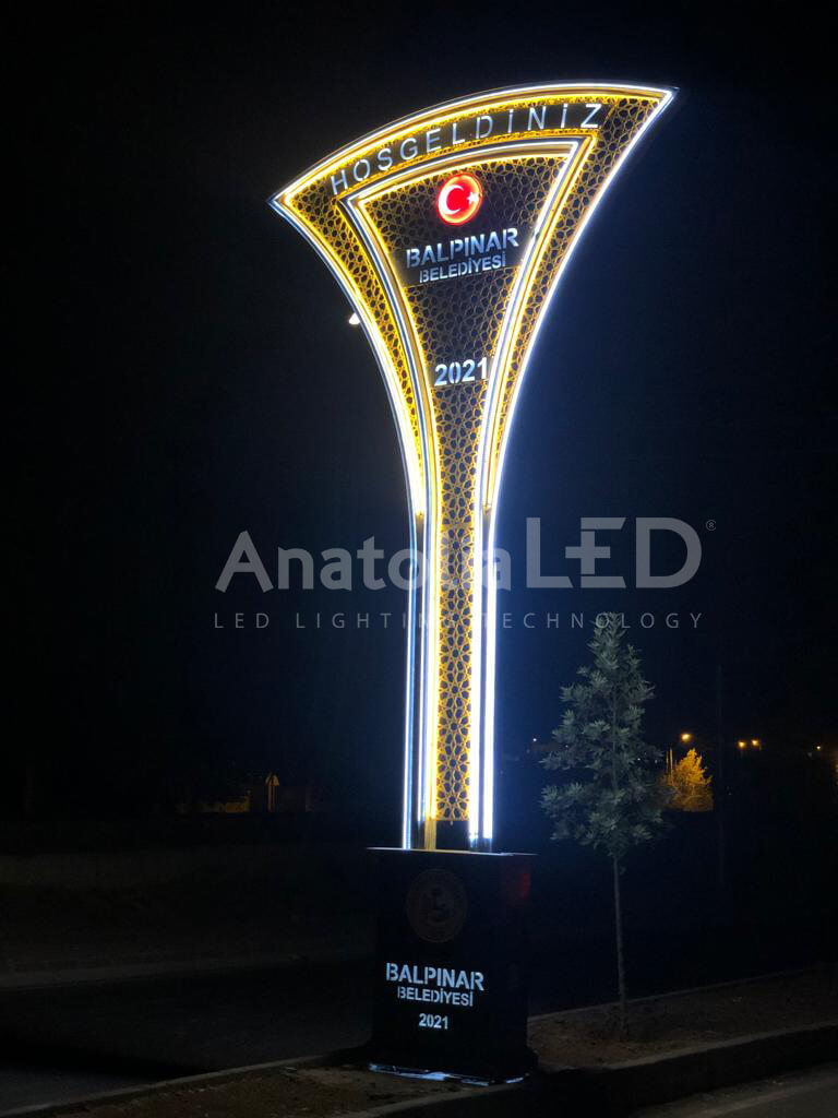 Anatolia LED | Balpınar Belediyesi Dekoratif Ledli Şehir Giriş Tagı Yapım İşi – 2021