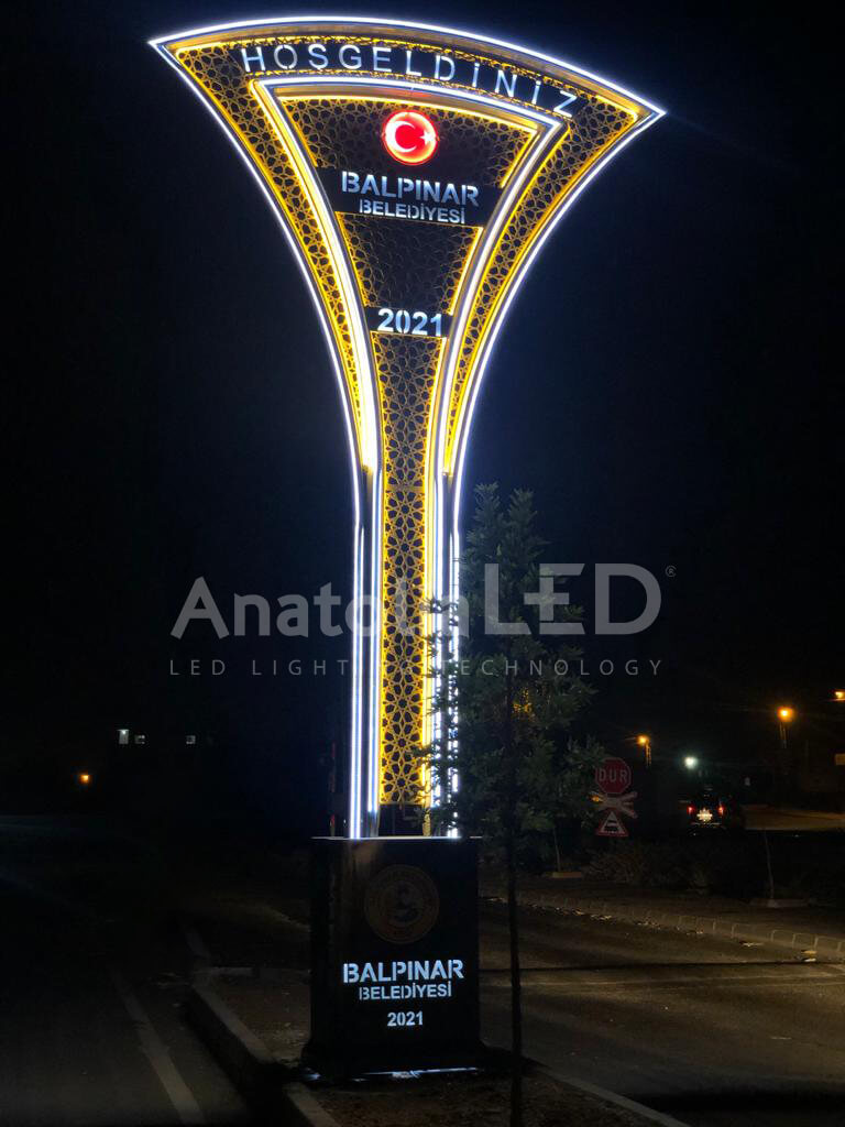 Anatolia LED | Balpınar Belediyesi Dekoratif Ledli Şehir Giriş Tagı Yapım İşi – 2021