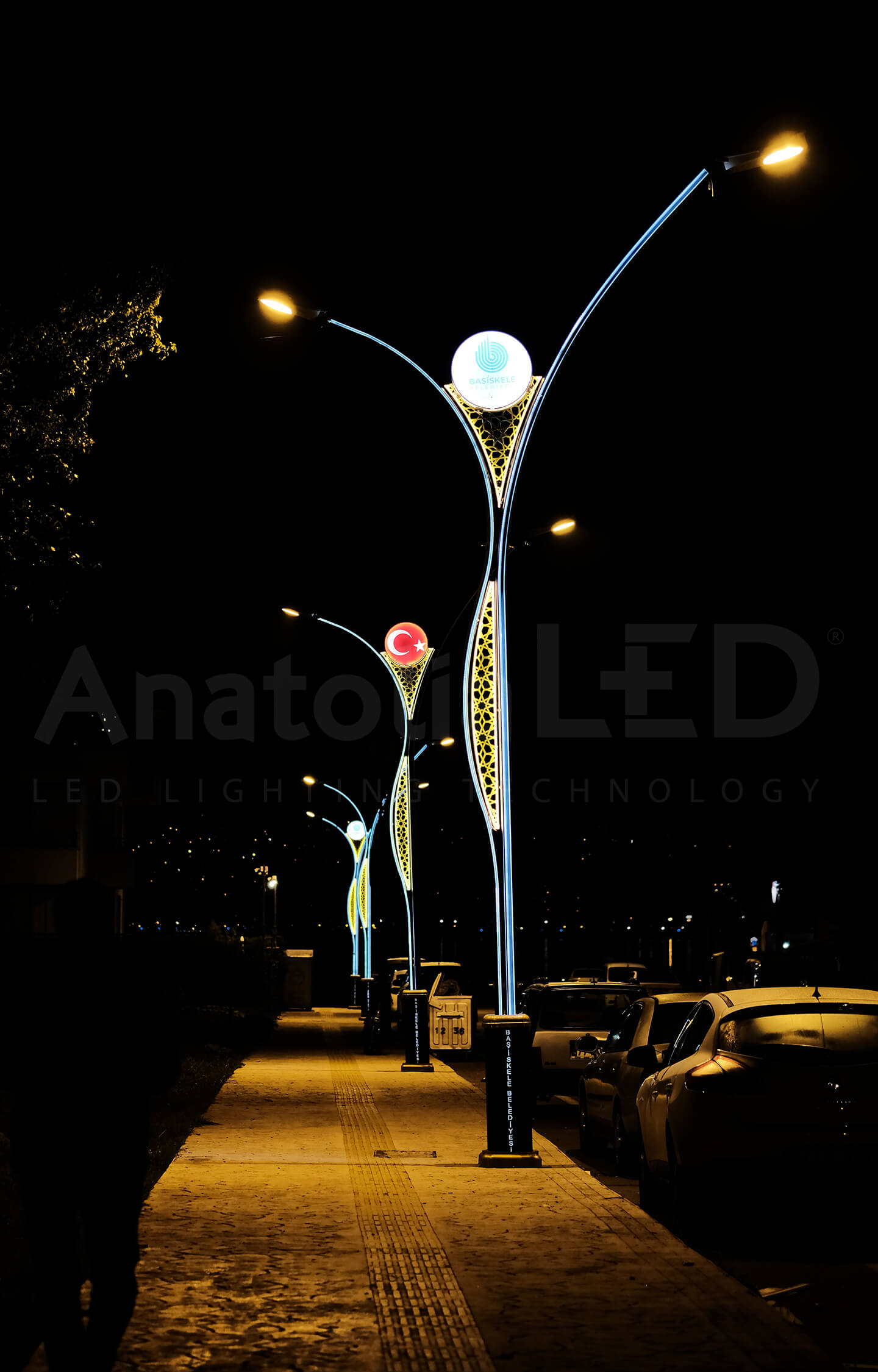 Anatolia LED | Başiskele Belediyesi Mesan Sokak TEDAŞ Onaylı 7,5 + 5,5 Metre Ant-Swan Modeli Dekoratif Aydınlatma Yapım İşi / 2021