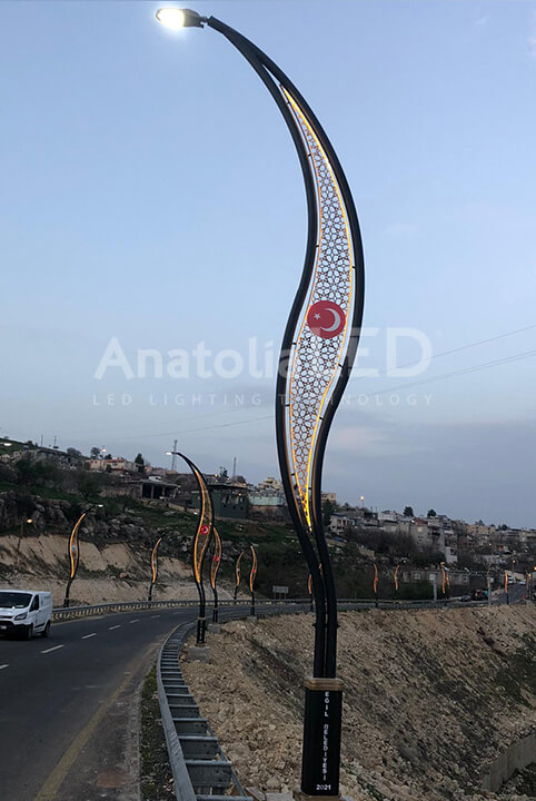 Anatolia LED | Eğil Belediyesi TEDAŞ Onaylı 8+6 Metre Ant-Hançer 2 Modeli Dekoratif Aydınlatma Yapım İşi / 2021