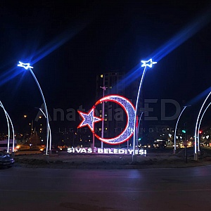 Anatolia LED | Sivas Belediyesi Ay Yıldız Motifli Şehir Görseli Yapım İşi / 2020