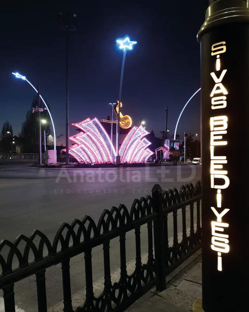 Anatolia LED | Sivas Belediyesi Gazi Lisesi Kavşağı Şehir Görseli Yapım İşi / 2020