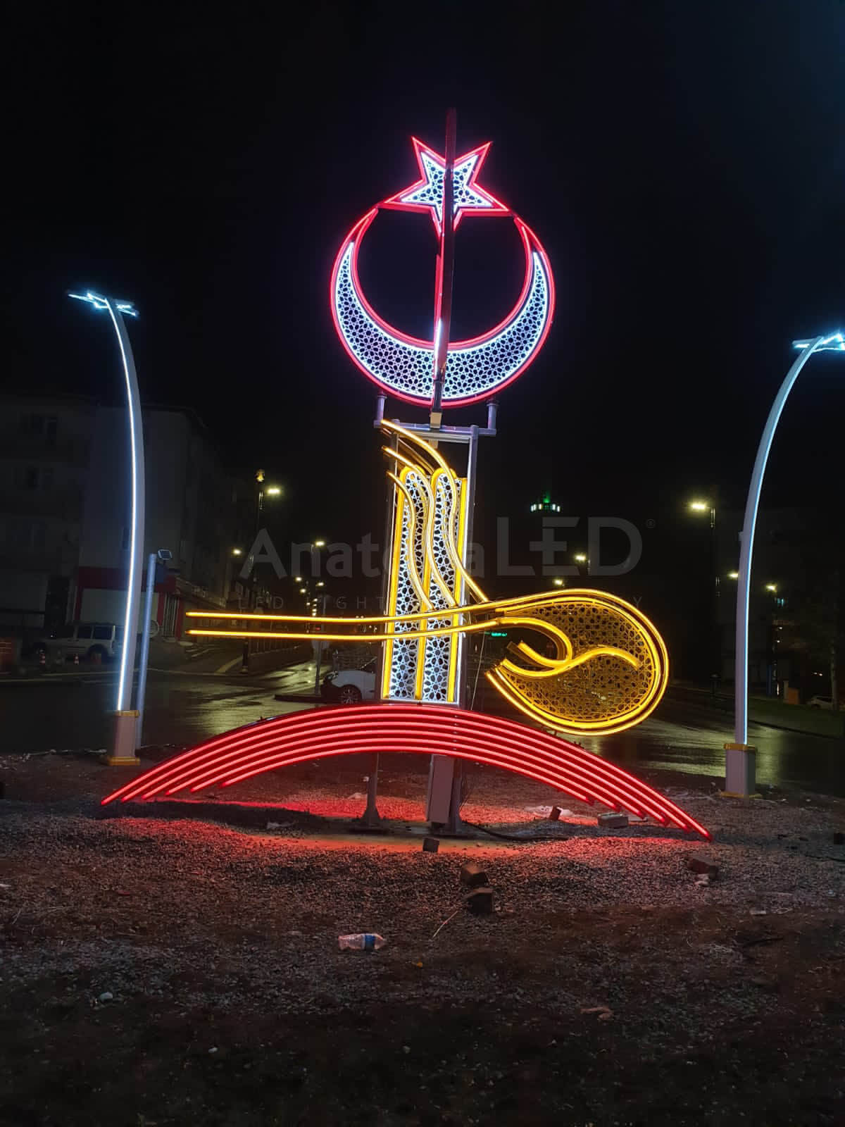 Anatolia LED | Sivas Belediyesi Osmanlı Tuğrası Ay Yıldız Motifli Şehir Görseli Yapım İşi / 2021